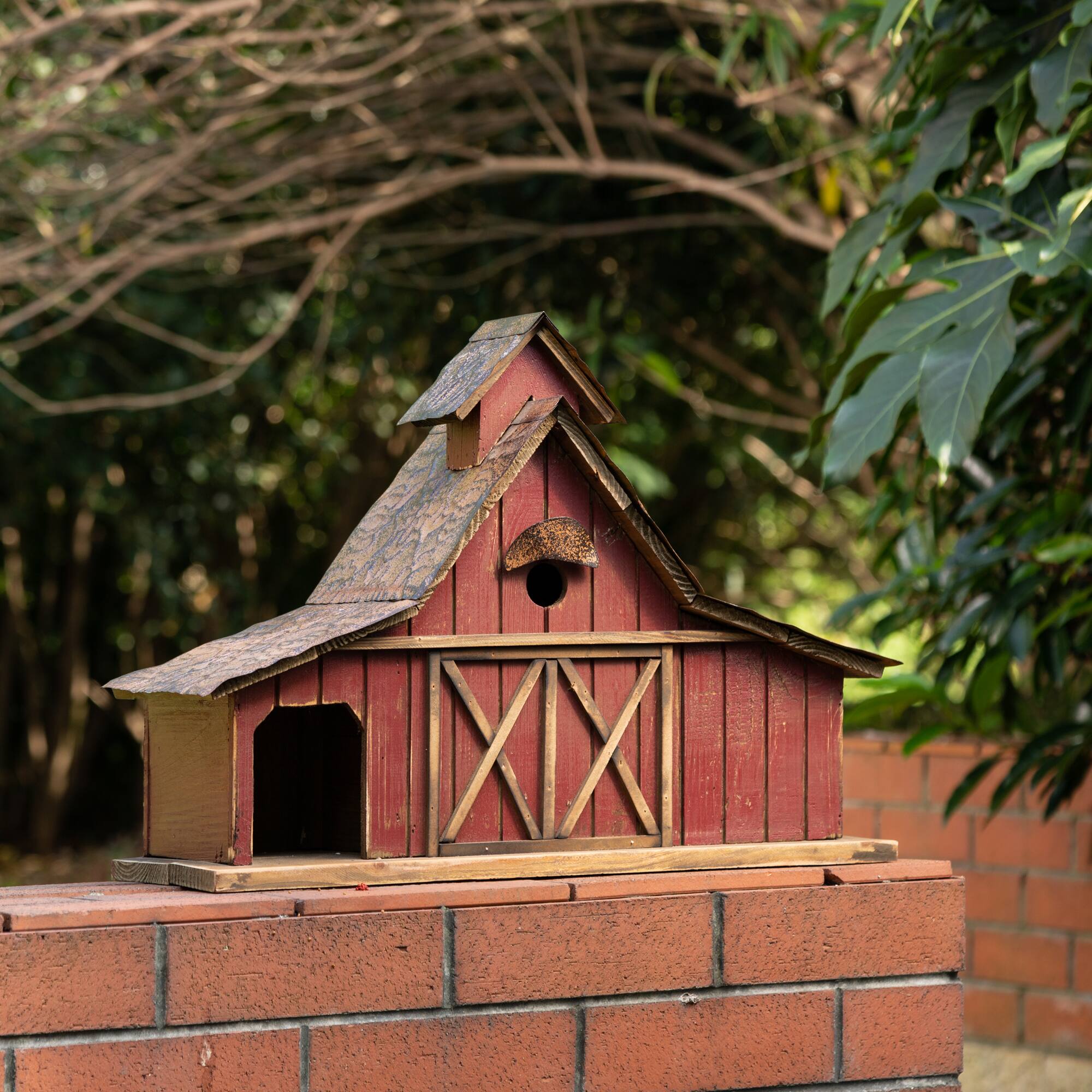 Glitzhome® 20.67" Extra-Large Rustic Wood Barn Birdhouse